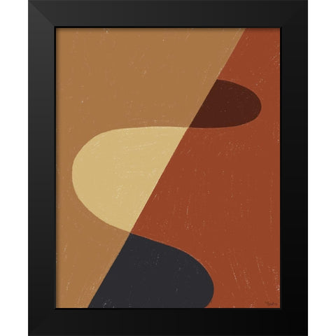 Tribeca Abstract Black Modern Wood Framed Art Print by Louise, Gigi