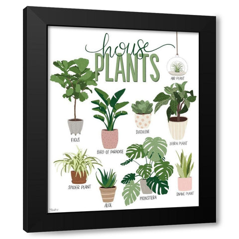 House Plants Black Modern Wood Framed Art Print by Louise, Gigi