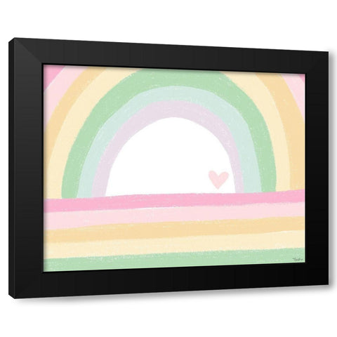 Pastel Rainbow Black Modern Wood Framed Art Print by Louise, Gigi