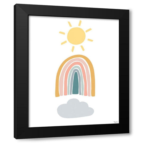 Rainbow Sunshine Black Modern Wood Framed Art Print with Double Matting by Louise, Gigi