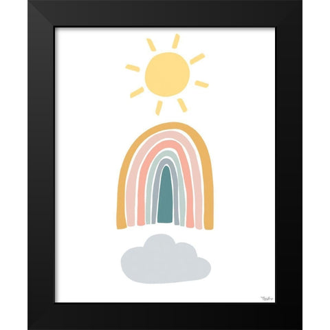 Rainbow Sunshine Black Modern Wood Framed Art Print by Louise, Gigi