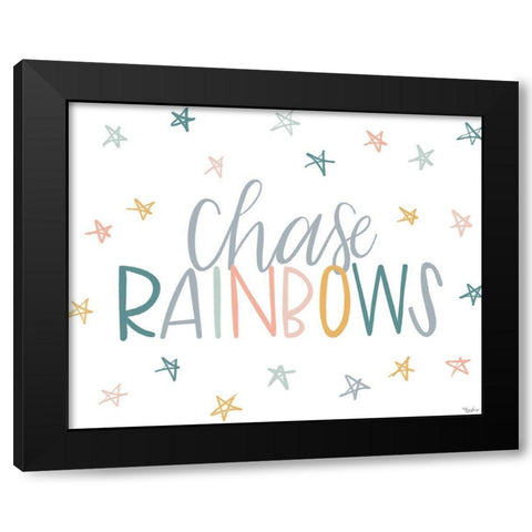 Chase Rainbows Black Modern Wood Framed Art Print with Double Matting by Louise, Gigi