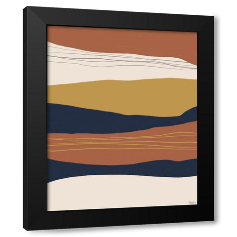 Abstract 2 Black Modern Wood Framed Art Print with Double Matting by Louise, Gigi