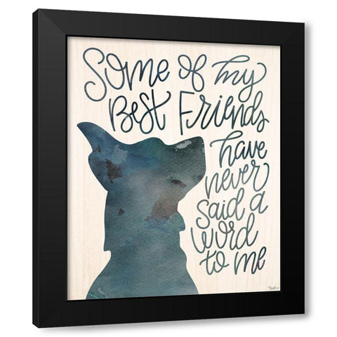 Best Friends Black Modern Wood Framed Art Print by Louise, Gigi