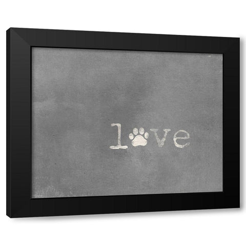 Love Paw Print Black Modern Wood Framed Art Print with Double Matting by Louise, Gigi