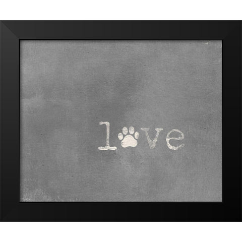 Love Paw Print Black Modern Wood Framed Art Print by Louise, Gigi