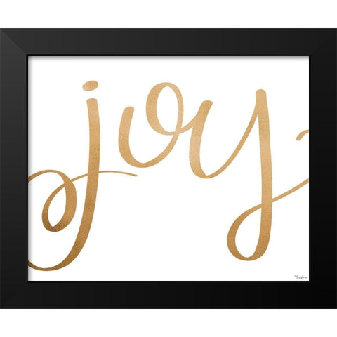 Joy Gold Black Modern Wood Framed Art Print by Louise, Gigi