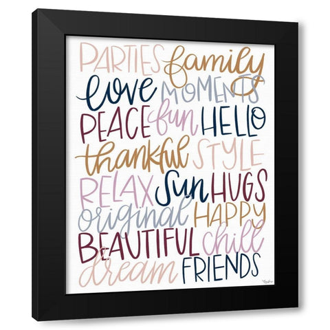 Fun Words Black Modern Wood Framed Art Print by Louise, Gigi