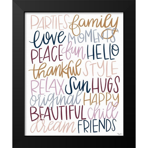 Fun Words Black Modern Wood Framed Art Print by Louise, Gigi