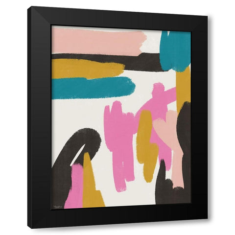 Pink Abstract Black Modern Wood Framed Art Print by Louise, Gigi