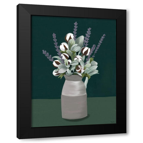 Cotton And Lavender Black Modern Wood Framed Art Print with Double Matting by Louise, Gigi