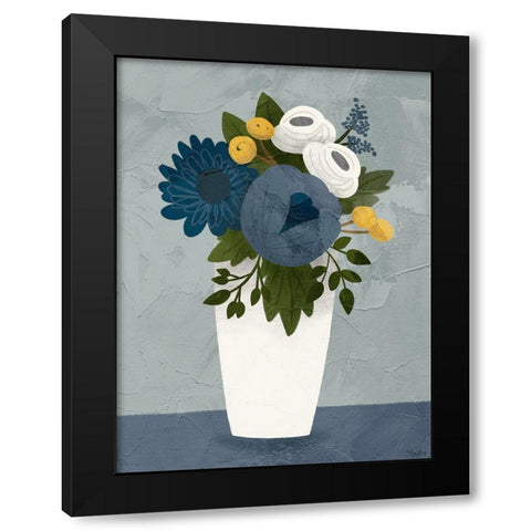 Flowers 1 Black Modern Wood Framed Art Print with Double Matting by Louise, Gigi