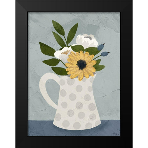 Flowers 3 Black Modern Wood Framed Art Print by Louise, Gigi