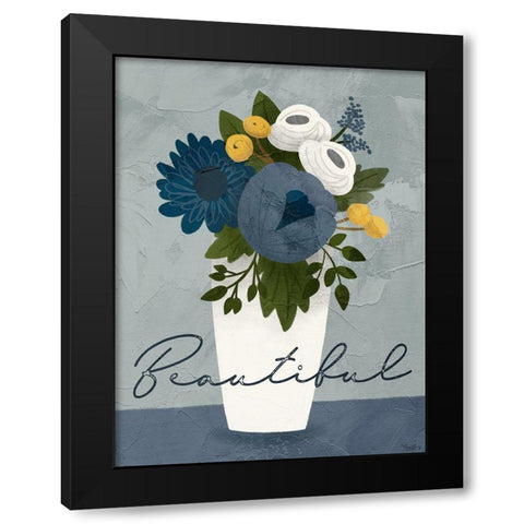Flower Beautiful Black Modern Wood Framed Art Print with Double Matting by Louise, Gigi