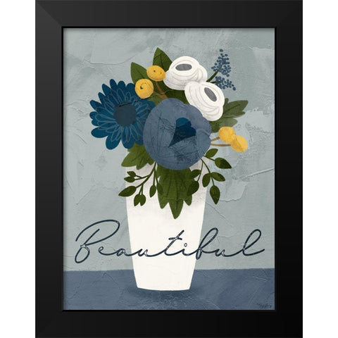 Flower Beautiful Black Modern Wood Framed Art Print by Louise, Gigi