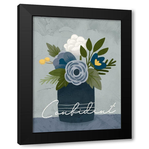 Flower Confident Black Modern Wood Framed Art Print by Louise, Gigi