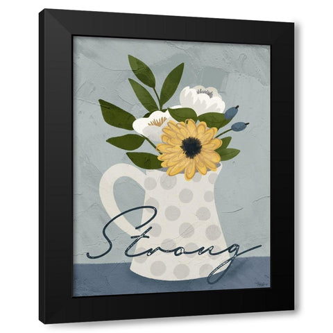 Flower_Strong Black Modern Wood Framed Art Print by Louise, Gigi