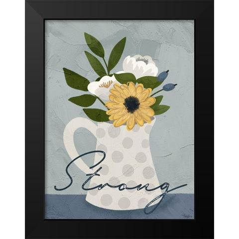 Flower_Strong Black Modern Wood Framed Art Print by Louise, Gigi