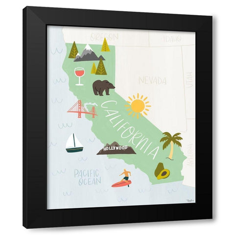 California Icons Black Modern Wood Framed Art Print by Louise, Gigi