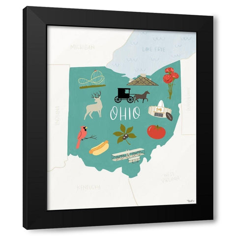 Ohio Icons Black Modern Wood Framed Art Print by Louise, Gigi