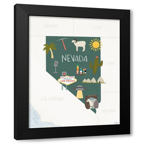 Nevada Icons Black Modern Wood Framed Art Print by Louise, Gigi