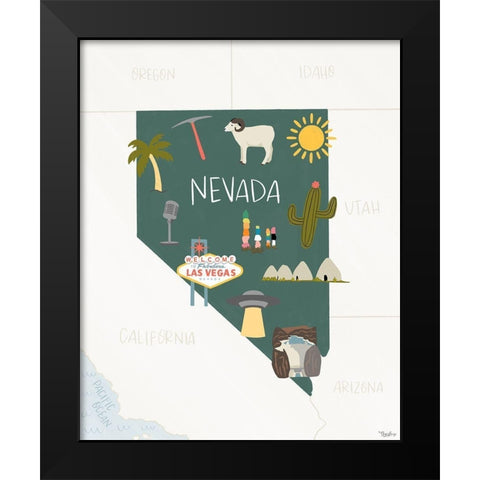 Nevada Icons Black Modern Wood Framed Art Print by Louise, Gigi