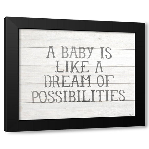 Possibilities Gray Black Modern Wood Framed Art Print with Double Matting by Louise, Gigi