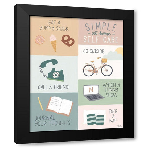 At Home Self Care Black Modern Wood Framed Art Print by Louise, Gigi