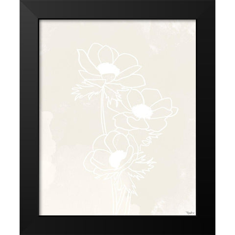 Alabaster Flowers 2 Black Modern Wood Framed Art Print by Louise, Gigi