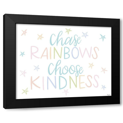 Chase Rainbows Pastel Black Modern Wood Framed Art Print with Double Matting by Louise, Gigi