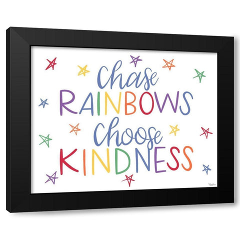 Chase Rainbows Traditional Black Modern Wood Framed Art Print with Double Matting by Louise, Gigi