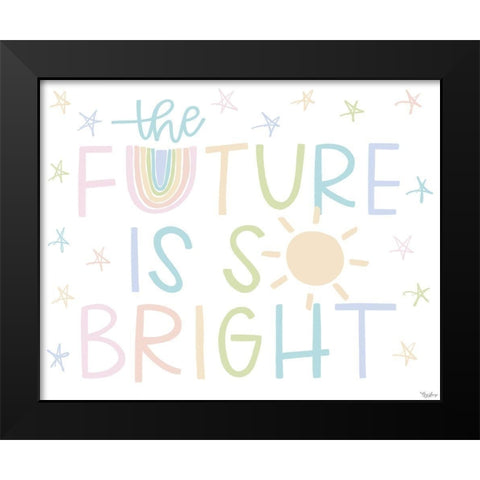 Future Bright Pastel Black Modern Wood Framed Art Print by Louise, Gigi