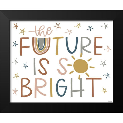 Future Bright Fall Black Modern Wood Framed Art Print by Louise, Gigi