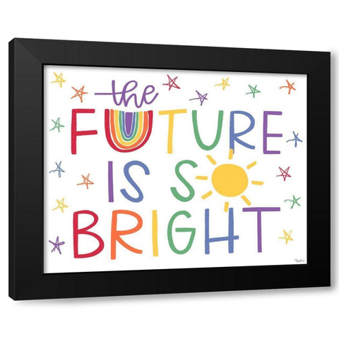 Future Bright Black Modern Wood Framed Art Print by Louise, Gigi