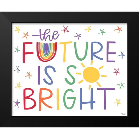 Future Bright Black Modern Wood Framed Art Print by Louise, Gigi