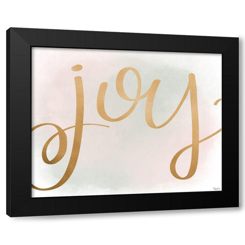 Joy Gold Watercolor Black Modern Wood Framed Art Print by Louise, Gigi