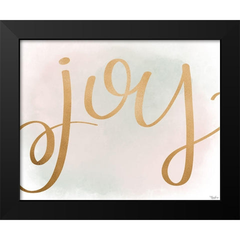 Joy Gold Watercolor Black Modern Wood Framed Art Print by Louise, Gigi