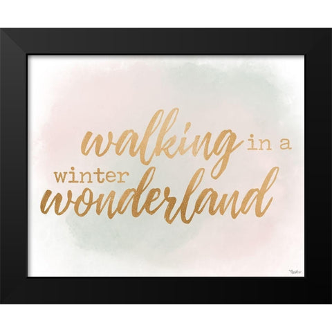 Winter Wonderland Gold Watercolor Black Modern Wood Framed Art Print by Louise, Gigi