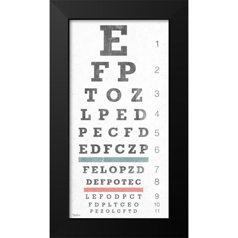 Eye Chart Black Modern Wood Framed Art Print by Louise, Gigi