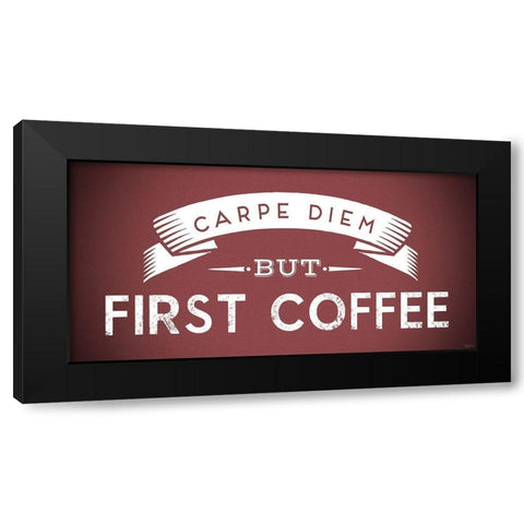 Coffee Red Black Modern Wood Framed Art Print with Double Matting by Louise, Gigi