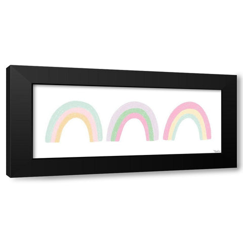 Pastel Rainbows Black Modern Wood Framed Art Print with Double Matting by Louise, Gigi