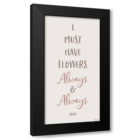 Flowers Always Black Modern Wood Framed Art Print by Louise, Gigi