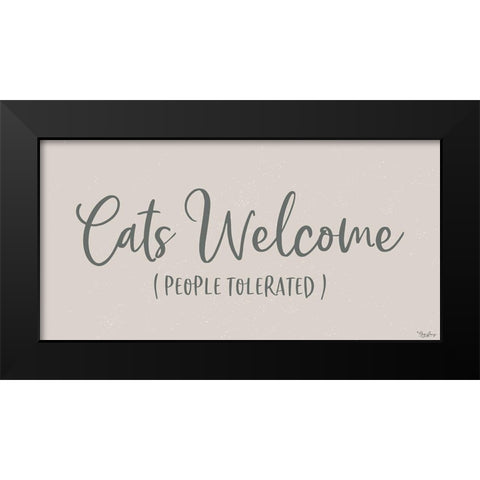 Cats Welcome Black Modern Wood Framed Art Print by Louise, Gigi