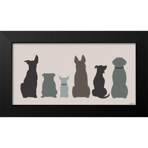 Dogs Black Modern Wood Framed Art Print by Louise, Gigi