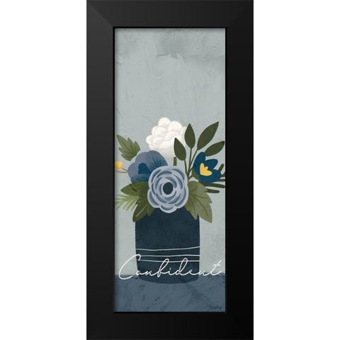 Flower Confident Black Modern Wood Framed Art Print by Louise, Gigi