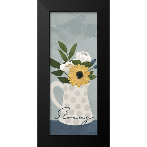 Flower Strong Black Modern Wood Framed Art Print by Louise, Gigi