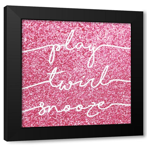 Play Twirl Snooze Black Modern Wood Framed Art Print by Louise, Gigi