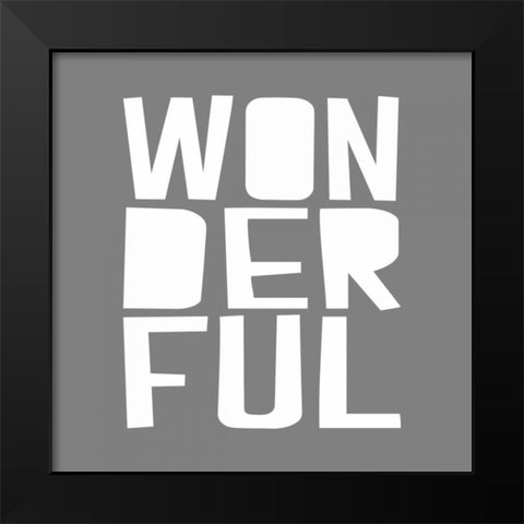 Wonderful GREY Black Modern Wood Framed Art Print by Louise, Gigi