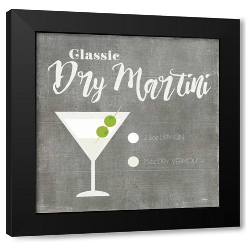 Martini Black Modern Wood Framed Art Print by Louise, Gigi