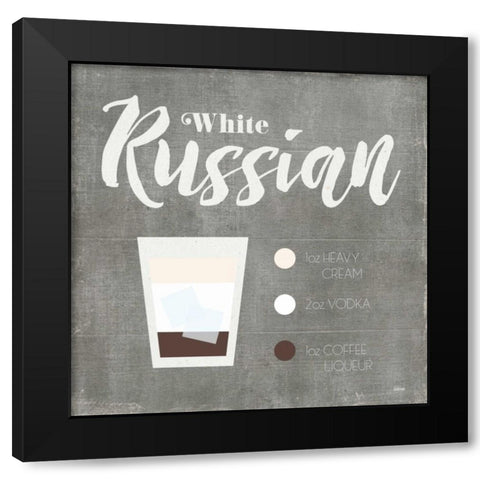 White Russian Black Modern Wood Framed Art Print with Double Matting by Louise, Gigi